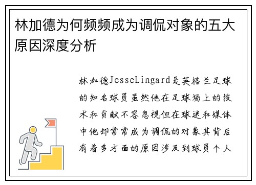 林加德为何频频成为调侃对象的五大原因深度分析 林加德为何频频成为调侃对象的五大原因深度分析